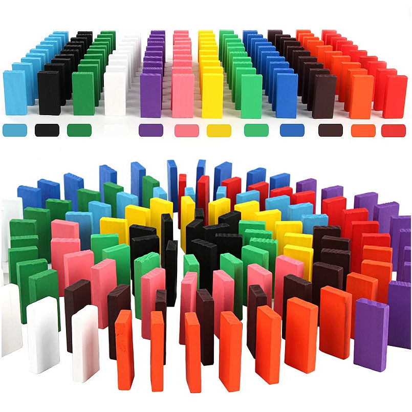 Dominos Bois Colorés 28 Pièces